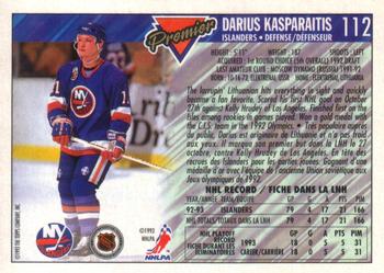 1993-94 O-Pee-Chee Premier #112 Darius Kasparaitis Back
