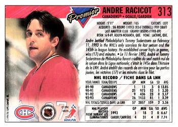 1993-94 O-Pee-Chee Premier #313 Andre Racicot Back