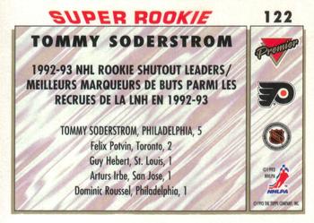 1993-94 O-Pee-Chee Premier #122 Tommy Soderstrom Back
