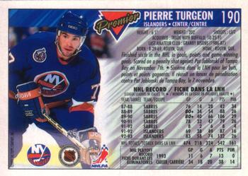 1993-94 O-Pee-Chee Premier #190 Pierre Turgeon Back