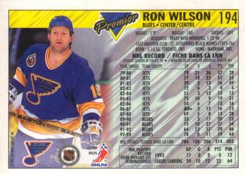 1993-94 O-Pee-Chee Premier #194 Ron Wilson Back