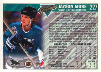1993-94 O-Pee-Chee Premier #227 Jayson More Back
