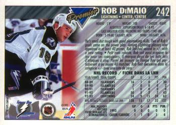 1993-94 O-Pee-Chee Premier #242 Rob DiMaio Back