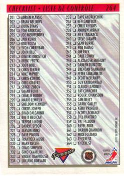 1993-94 O-Pee-Chee Premier #264 Checklist: 133-264 Back
