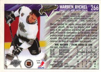 1993-94 O-Pee-Chee Premier #266 Warren Rychel Back