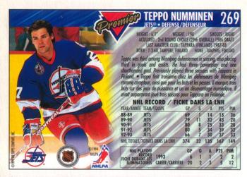1993-94 O-Pee-Chee Premier #269 Teppo Numminen Back