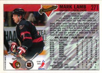 1993-94 O-Pee-Chee Premier #271 Mark Lamb Back