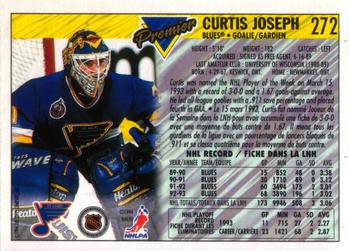1993-94 O-Pee-Chee Premier #272 Curtis Joseph Back