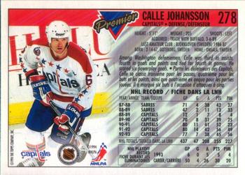 1993-94 O-Pee-Chee Premier #278 Calle Johansson Back