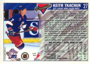 1993-94 O-Pee-Chee Premier #27 Keith Tkachuk Back