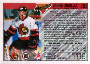 1993-94 O-Pee-Chee Premier #283 Darrin Madeley Back