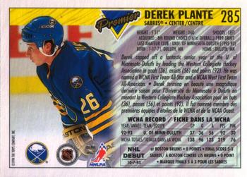 1993-94 O-Pee-Chee Premier #285 Derek Plante Back