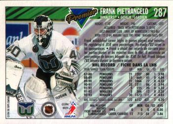 1993-94 O-Pee-Chee Premier #287 Frank Pietrangelo Back