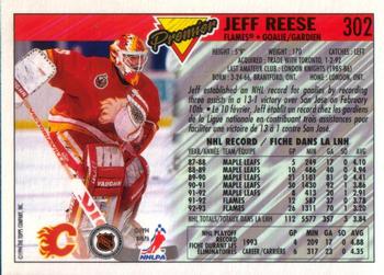 1993-94 O-Pee-Chee Premier #302 Jeff Reese Back