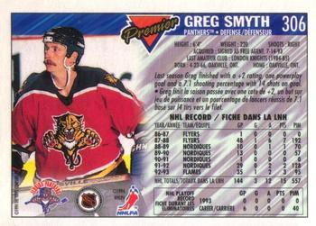 1993-94 O-Pee-Chee Premier #306 Greg Smyth Back