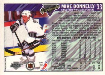 1993-94 O-Pee-Chee Premier #33 Mike Donnelly Back