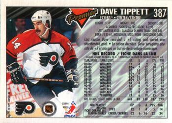 1993-94 O-Pee-Chee Premier #387 Dave Tippett Back