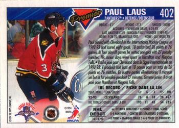 1993-94 O-Pee-Chee Premier #402 Paul Laus Back