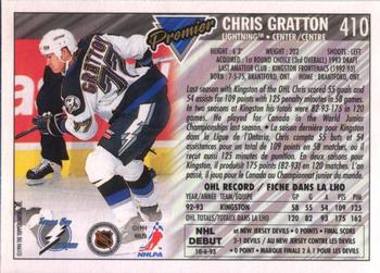 1993-94 O-Pee-Chee Premier #410 Chris Gratton Back