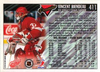 1993-94 O-Pee-Chee Premier #411 Vincent Riendeau Back