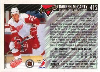 1993-94 O-Pee-Chee Premier #412 Darren McCarty Back