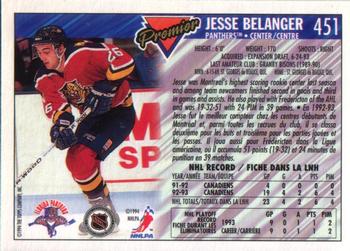 1993-94 O-Pee-Chee Premier #451 Jesse Belanger Back