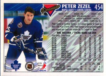 1993-94 O-Pee-Chee Premier #454 Peter Zezel Back