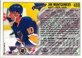 1993-94 O-Pee-Chee Premier #488 Jim Montgomery Back