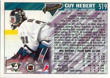 1993-94 O-Pee-Chee Premier #519 Guy Hebert Back