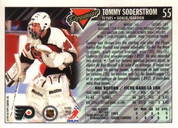 1993-94 O-Pee-Chee Premier #55 Tommy Soderstrom Back
