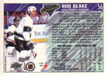 1993-94 O-Pee-Chee Premier #56 Rob Blake Back