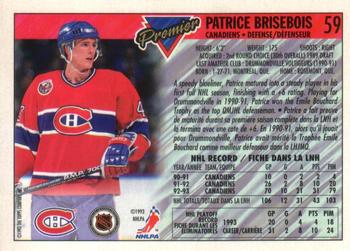 1993-94 O-Pee-Chee Premier #59 Patrice Brisebois Back