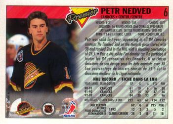 1993-94 O-Pee-Chee Premier #6 Petr Nedved Back