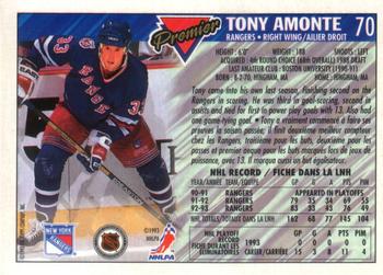 1993-94 O-Pee-Chee Premier #70 Tony Amonte Back