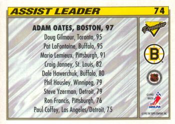 1993-94 O-Pee-Chee Premier #74 Adam Oates Back