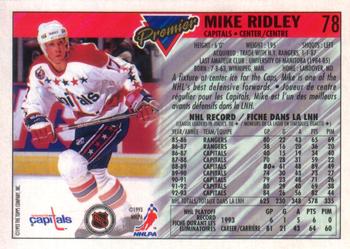 1993-94 O-Pee-Chee Premier #78 Mike Ridley Back