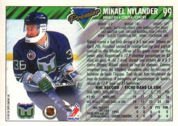 1993-94 O-Pee-Chee Premier #99 Mikael Nylander Back