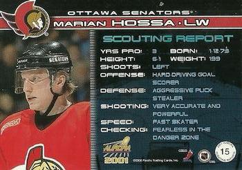 2000-01 Pacific Aurora - Scouting Reports #15 Marian Hossa Back