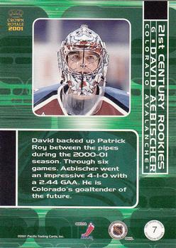 2000-01 Pacific Crown Royale - 21st Century Rookies #7 David Aebischer Back
