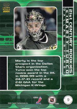 2000-01 Pacific Crown Royale - 21st Century Rookies #9 Marty Turco Back