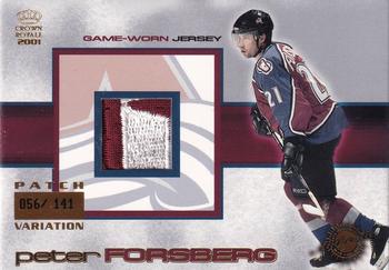 2000-01 Pacific Crown Royale - Game-Worn Jerseys Patch Variation #6 Peter Forsberg Front
