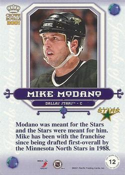 2000-01 Pacific Crown Royale - Jewels of the Crown #12 Mike Modano Back