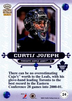 2000-01 Pacific Crown Royale - Jewels of the Crown #24 Curtis Joseph Back