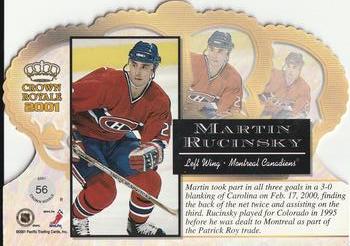 2000-01 Pacific Crown Royale - Red #56 Martin Rucinsky Back
