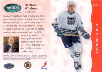 1993-94 Parkhurst - Cherry's Playoff Heroes #D13 Chris Pronger Back