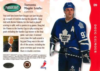 1993-94 Parkhurst - Cherry's Playoff Heroes #D9 Doug Gilmour Back