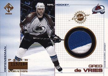 2000-01 Pacific Private Stock - Game Gear #20 Greg de Vries Front