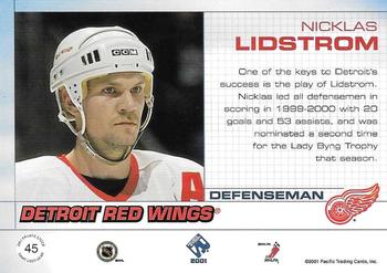 2000-01 Pacific Private Stock - Game Gear #45 Nicklas Lidstrom Back