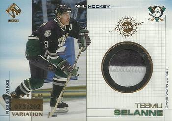 2000-01 Pacific Private Stock - Game Gear Patches #3 Teemu Selanne Front