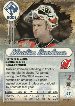 2000-01 Pacific Private Stock - Gold #57 Martin Brodeur Back